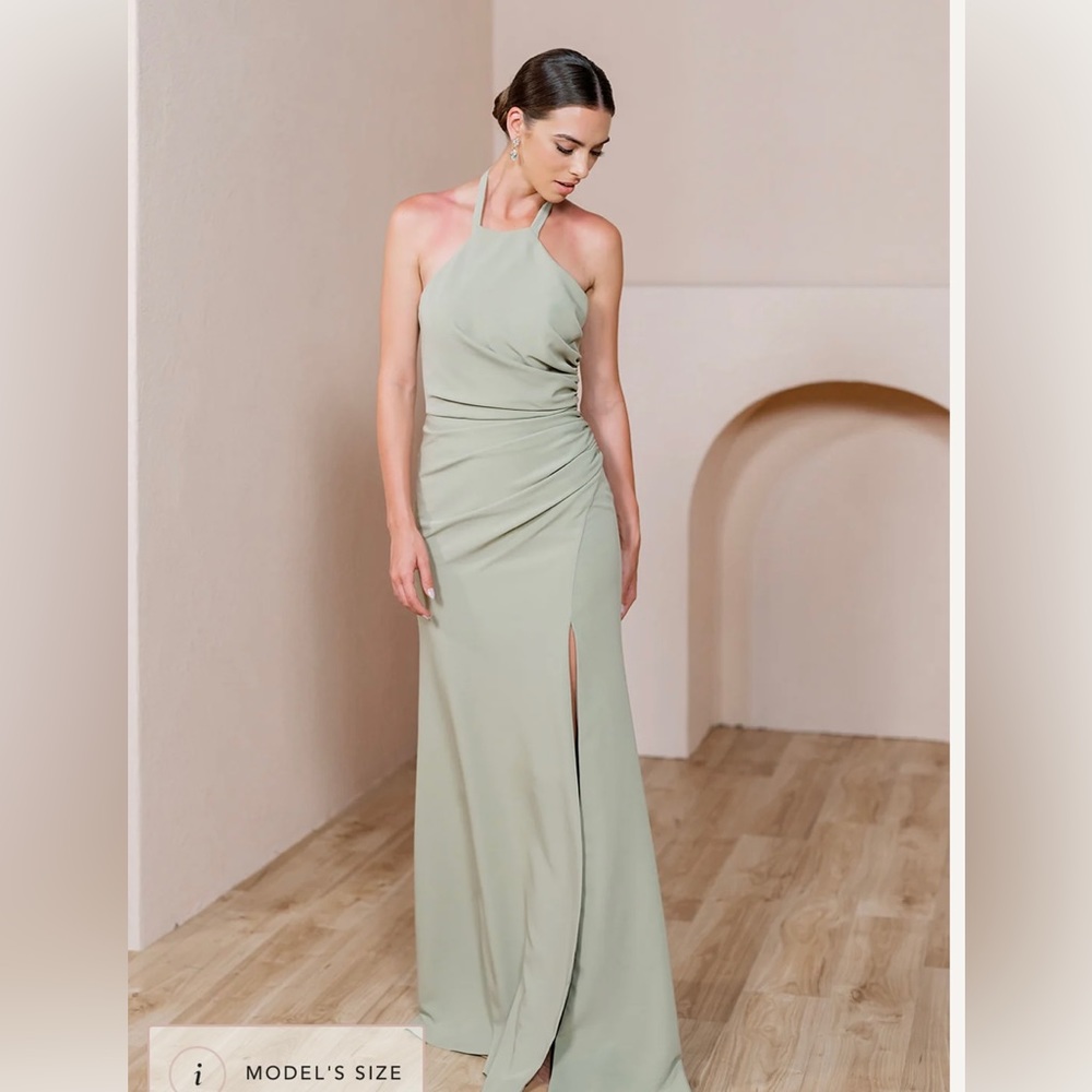 Revelry NWT Fallon Silver Sage Bridesmaid Dress